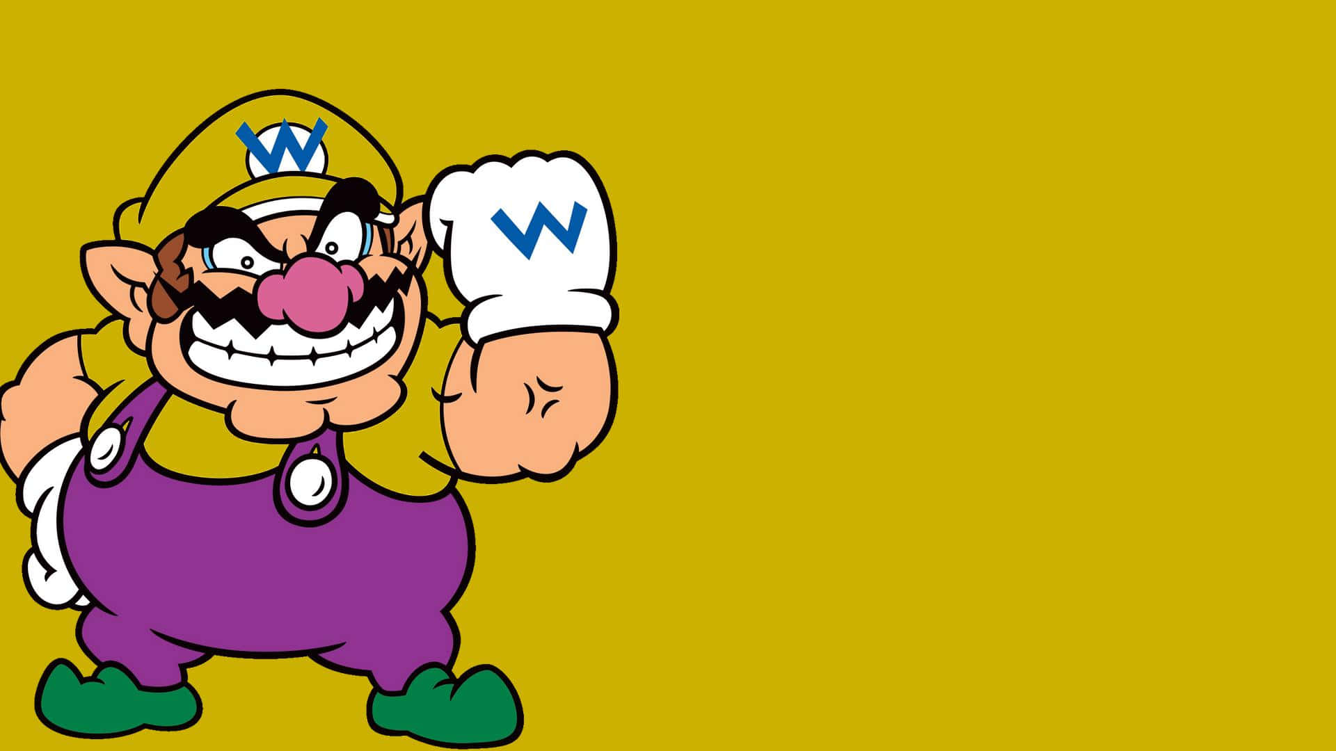 Wario with an Evil Grin in the Night Sky Wallpaper