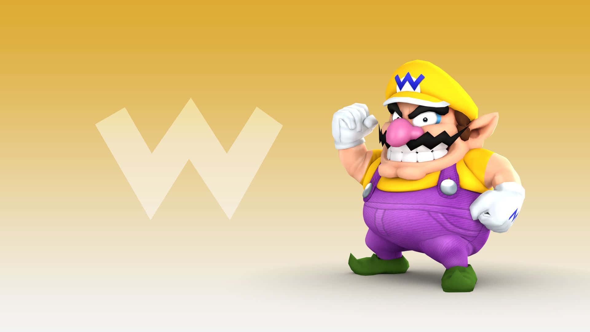 Wario striking a pose in the world of Super Mario Wallpaper