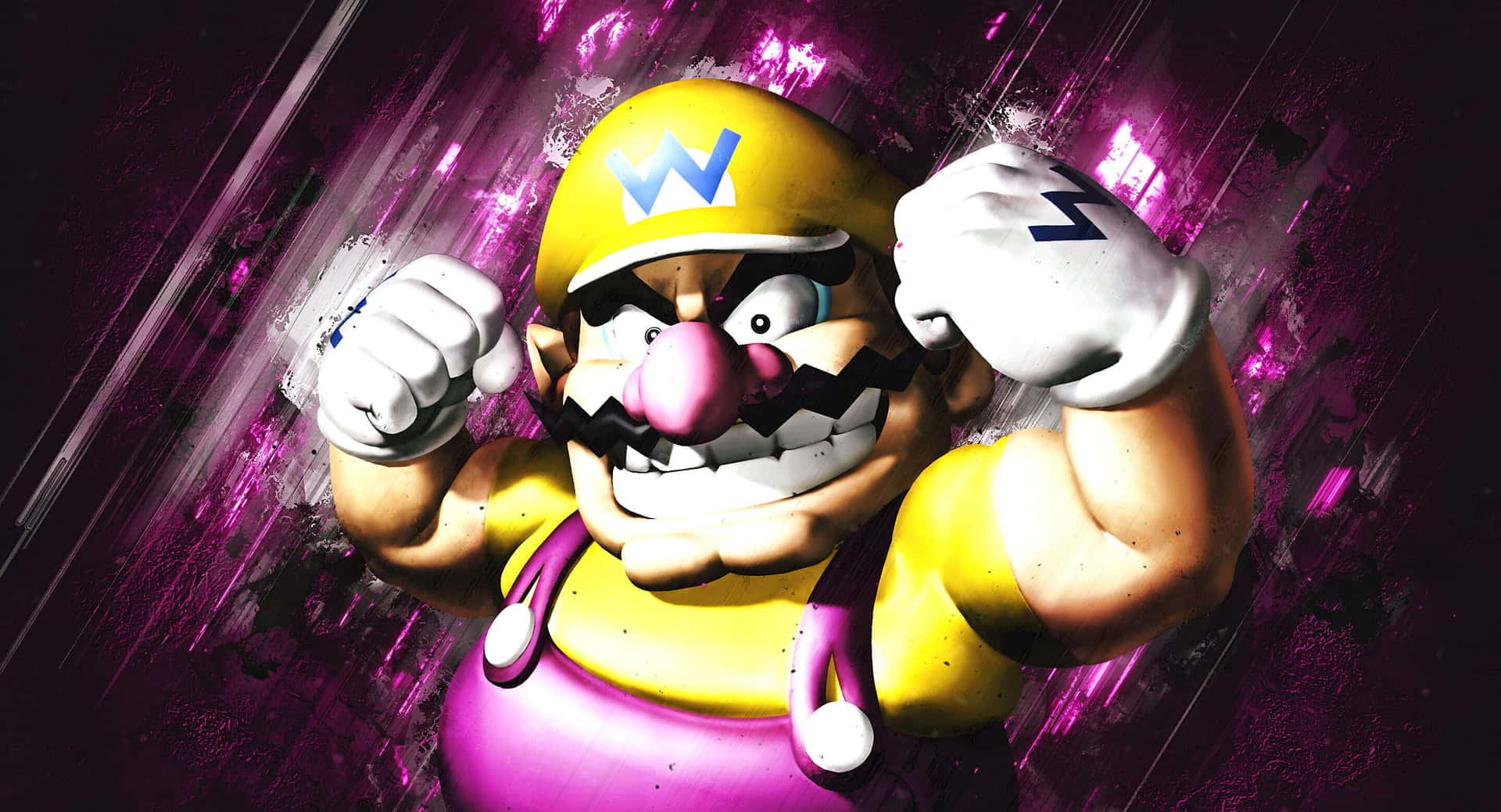 Wario Laughing in Victory Wallpaper