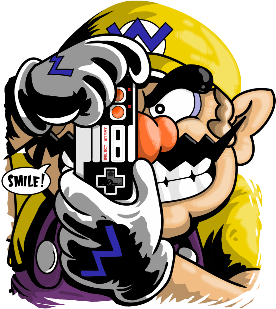 Wario_with_ Camera_ Vector_ Art PNG