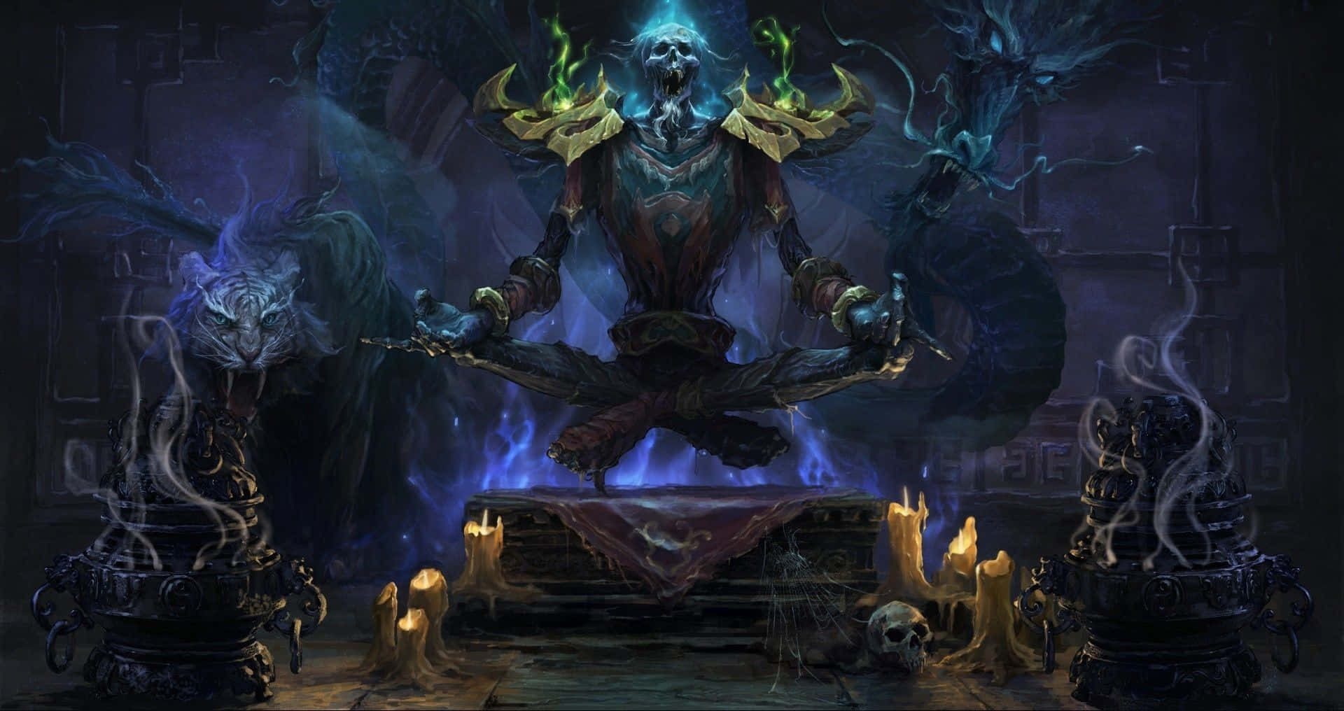 Warlock In The Enchanting World Of Warcraft Wallpaper