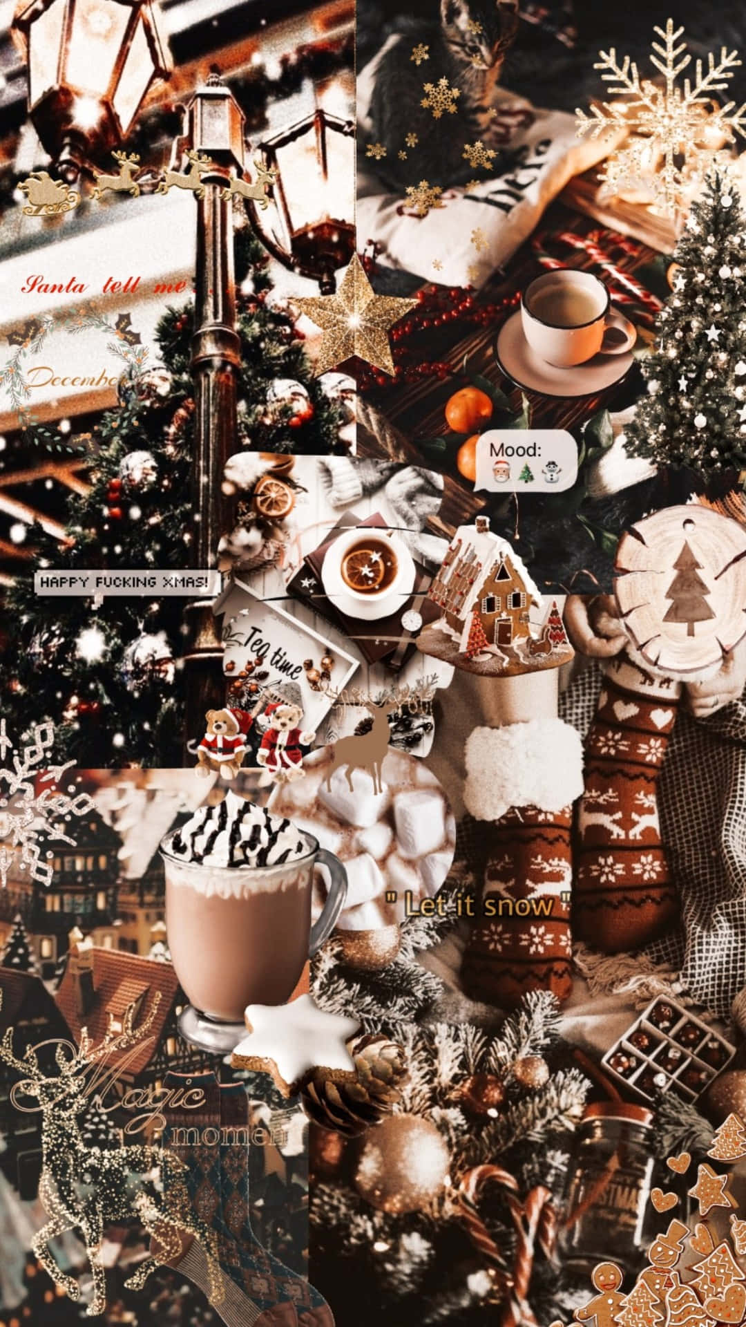 Warme Kerst Collage Achtergrond