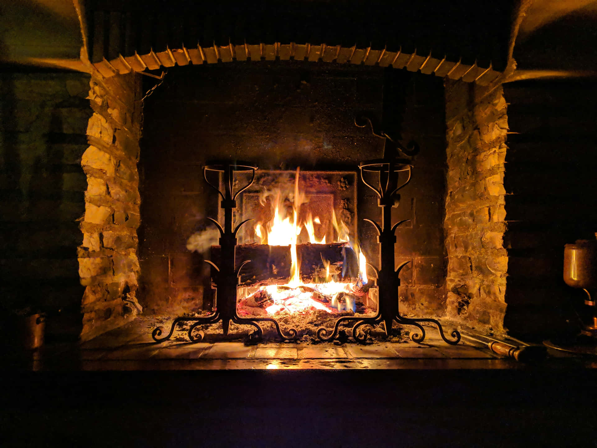 Warm Christmas Fireplace Glow.jpg Wallpaper