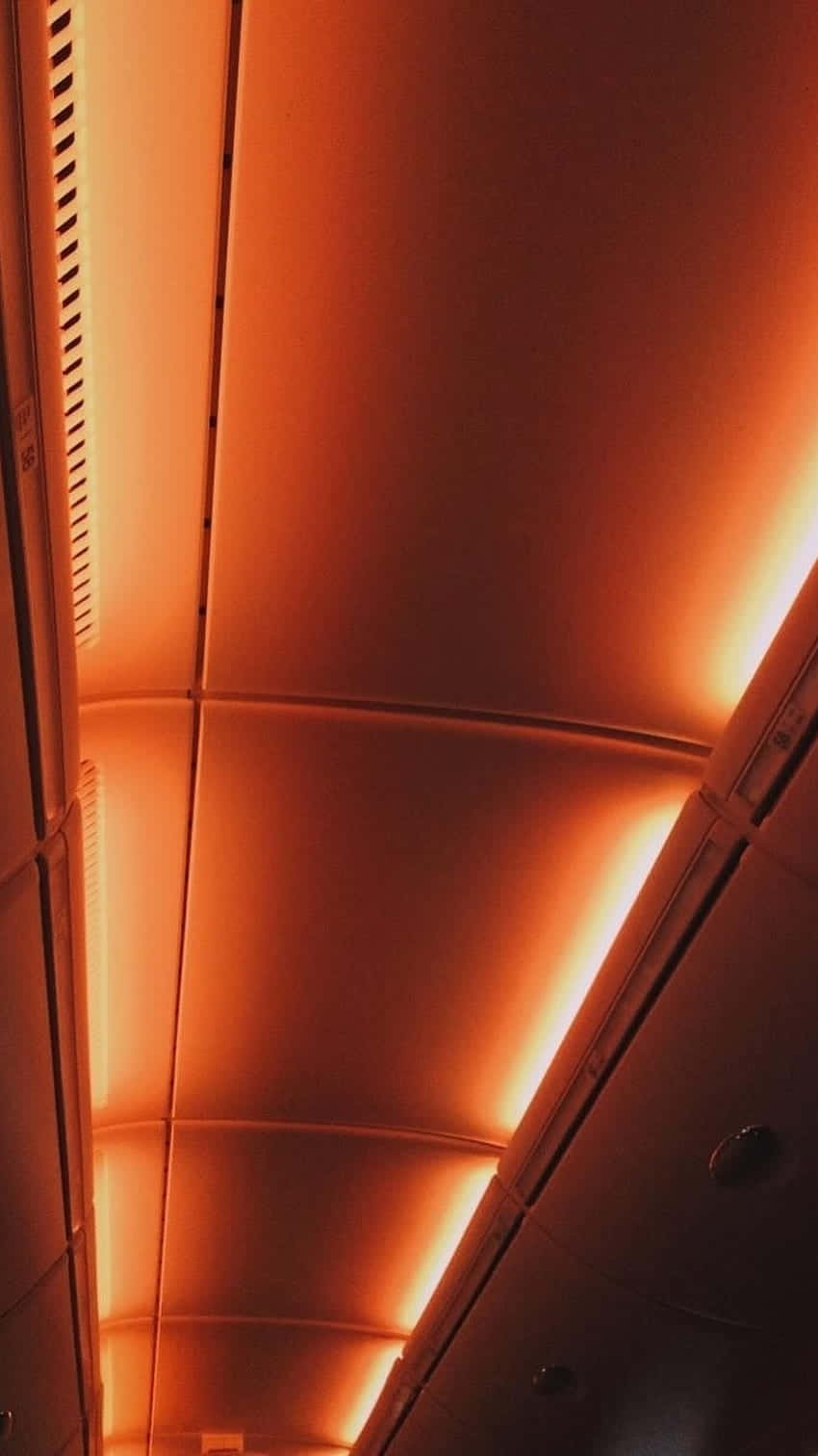 Warm Orange Aircraft Cabin Lights Wallpaper