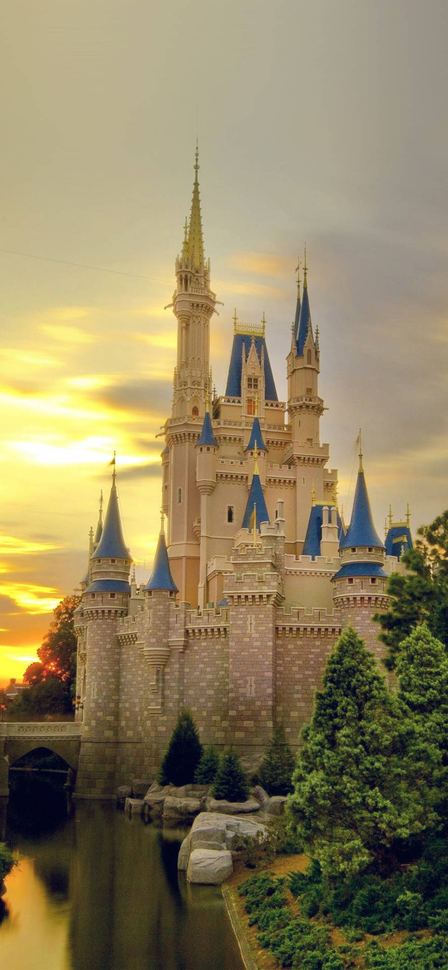 Warm Sunset Disney Castle Wallpaper