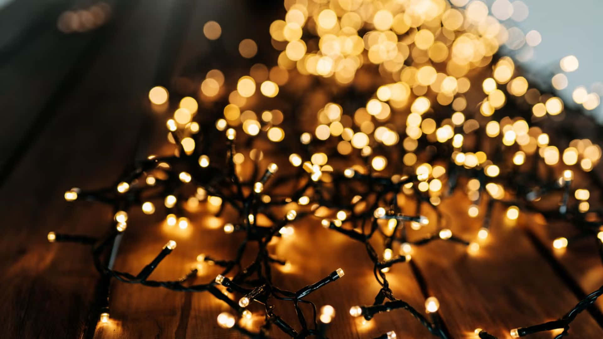 Warm White Christmas Lights Wallpaper