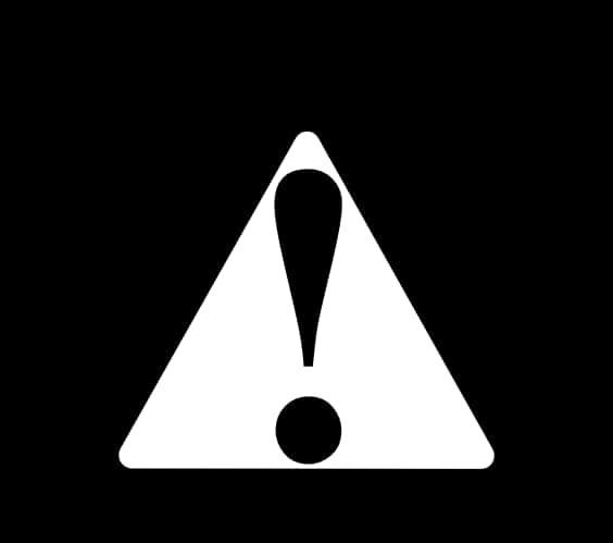 Warning Exclamation Sign Black Background PNG