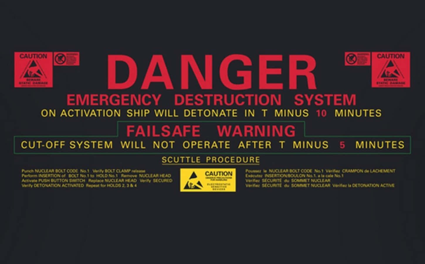 Notfallvernichtungssystem Warnung Wallpaper