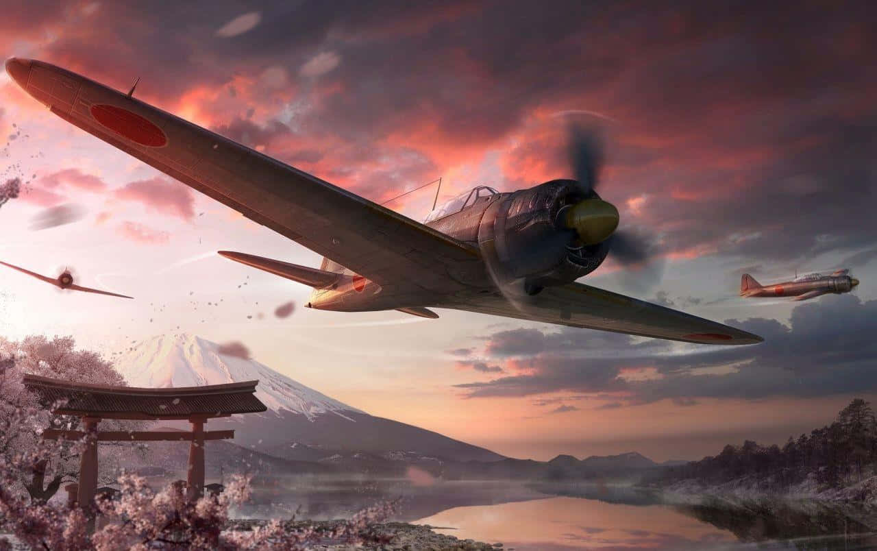 Warplanes Over Mount Fuji Wallpaper