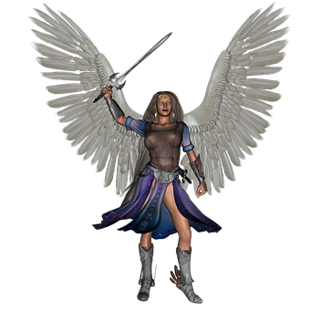 Warrior Angel With Sword PNG