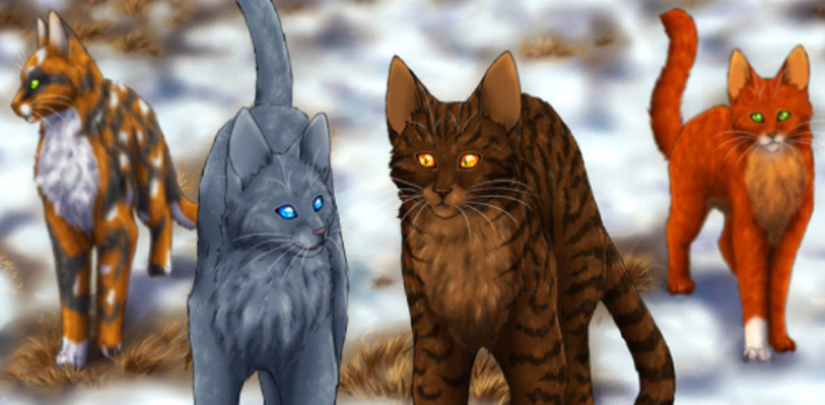 Four Warrior Cats On The Snow Wallpaper