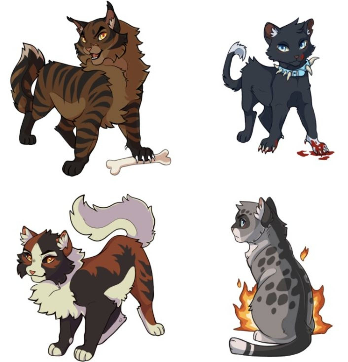Cuatrovillanos En El Mundo De Los Gatos Guerreros. Fondo de pantalla