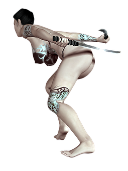 Warrior Girl Tribal Tattoos Katana PNG