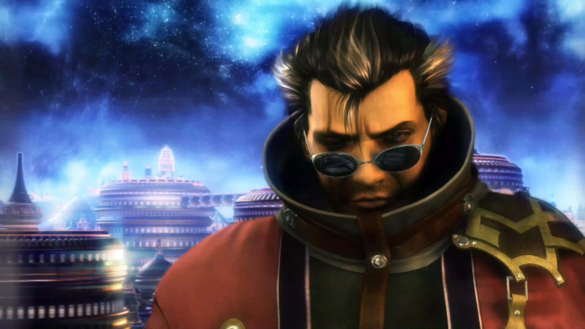 Warrior Of The Final Fantasy Game, Auron In Poised Action Wallpaper