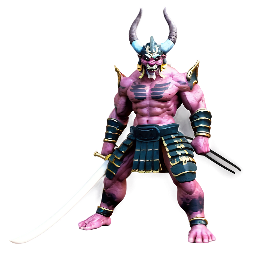 Warrior Oni With Naginata Png Vsn61 PNG
