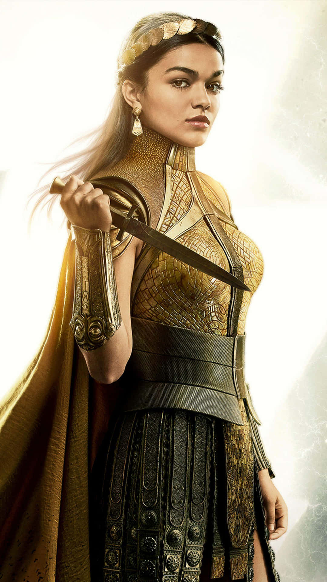 Warrior Princessin Golden Armor Wallpaper