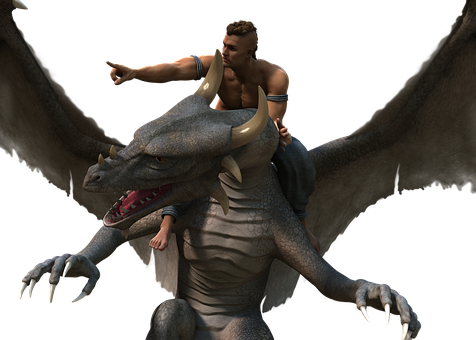 Warrior_ Riding_ Dragon PNG