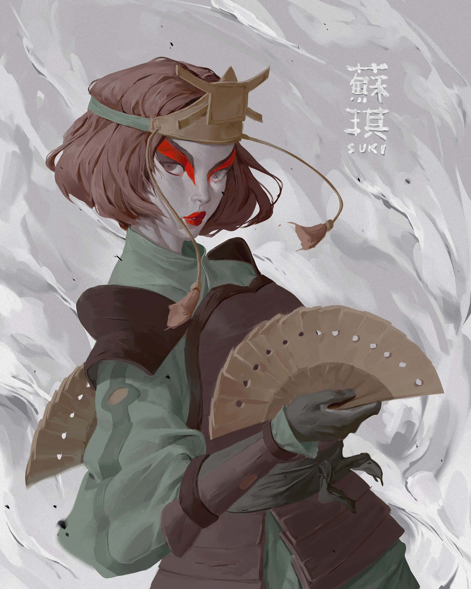 Krigeren Suki Kyoshi Fan Kunst Bakgrunnsbildet