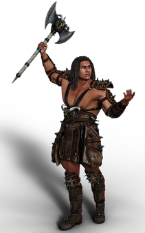 Warrior_with_ Axe PNG