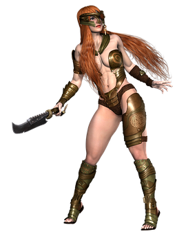 Warrior Woman Fantasy Art PNG