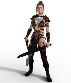 Warrior Woman Fantasy Character PNG
