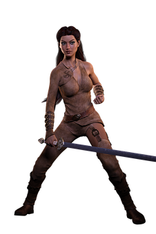 Warrior Woman3 D Character PNG