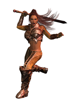 Warrior Womanin Armor PNG