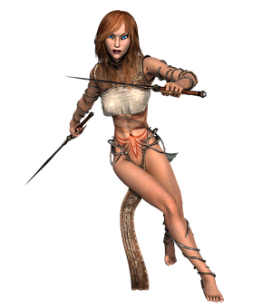 Warrior Womanwith Spear PNG