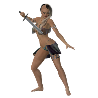 Warrior Womanwith Sword PNG