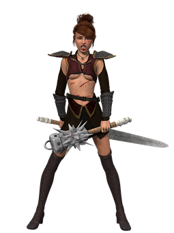 Warrior Womanwith Swords PNG