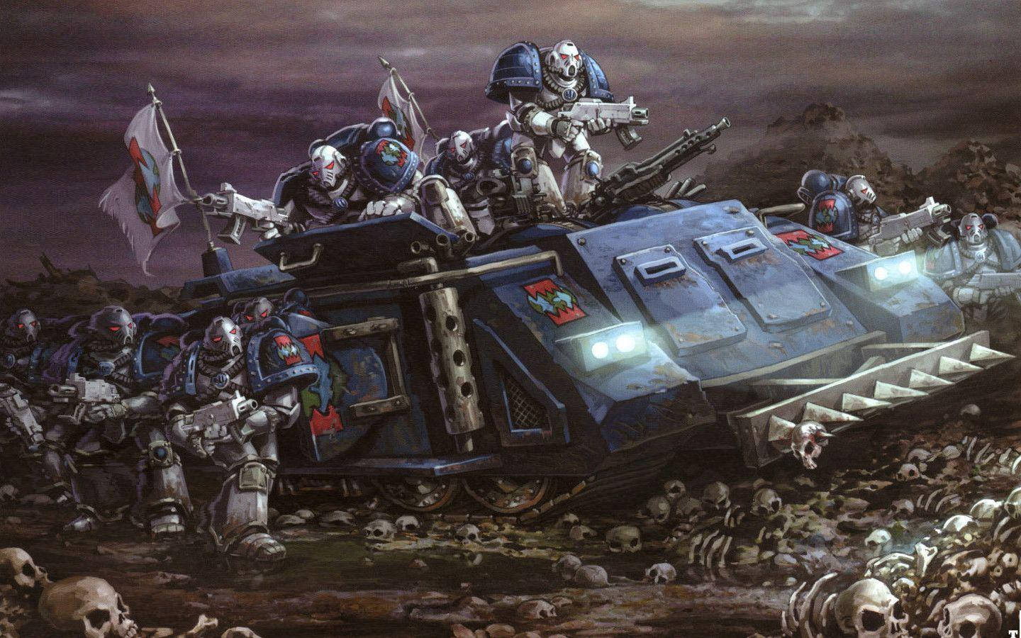 Warriors In Truck Warhammer 40k Wallpaper