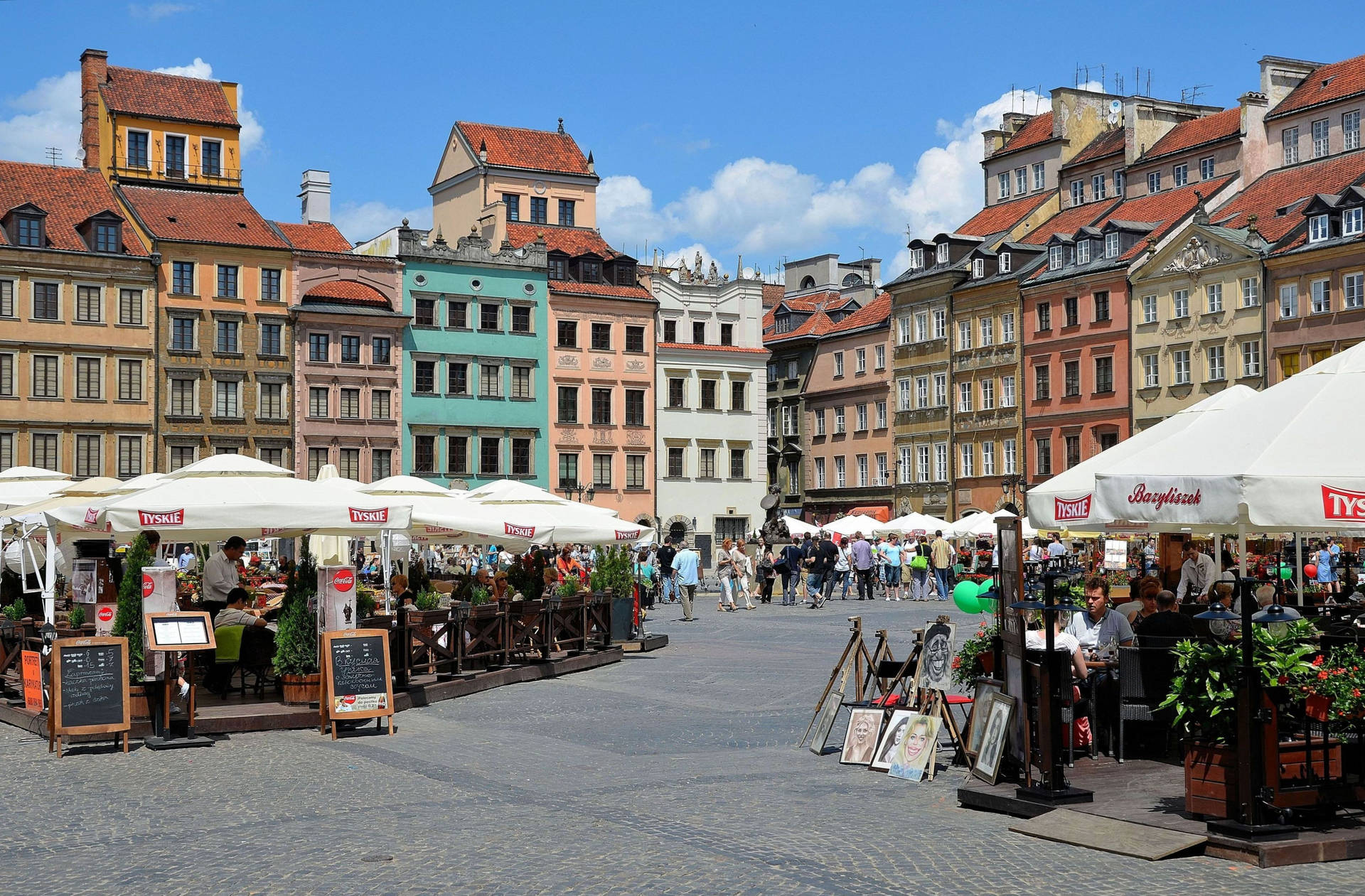 Varsavia Polonia Mercato Della Città Vecchia Sfondo