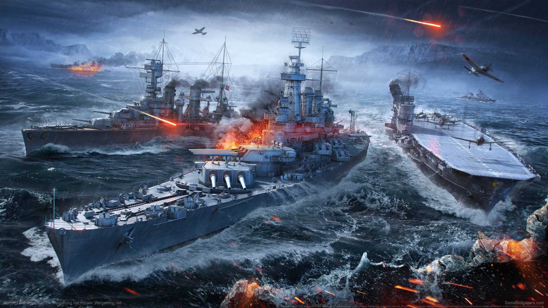 Kriegsschiffin Epischer Schlacht Wallpaper
