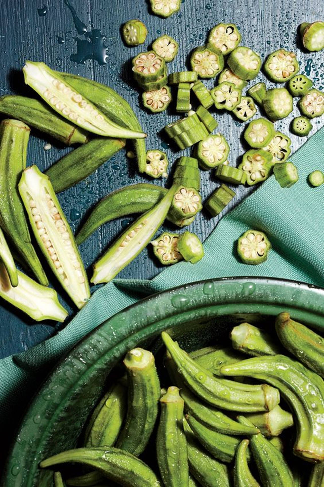 Washed Okra In Table Wallpaper