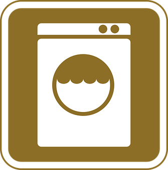 Washing Machine Icon Brown Background PNG