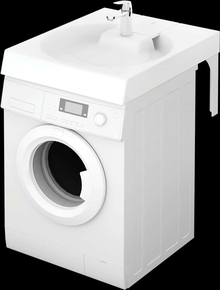 Washing Machinewith Built In Sink PNG