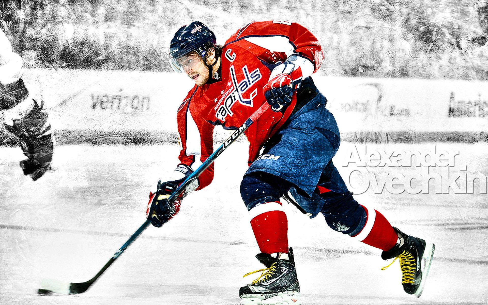 Washingtoncapitals Alexander Ovechkin Ishockeyspelare. Wallpaper