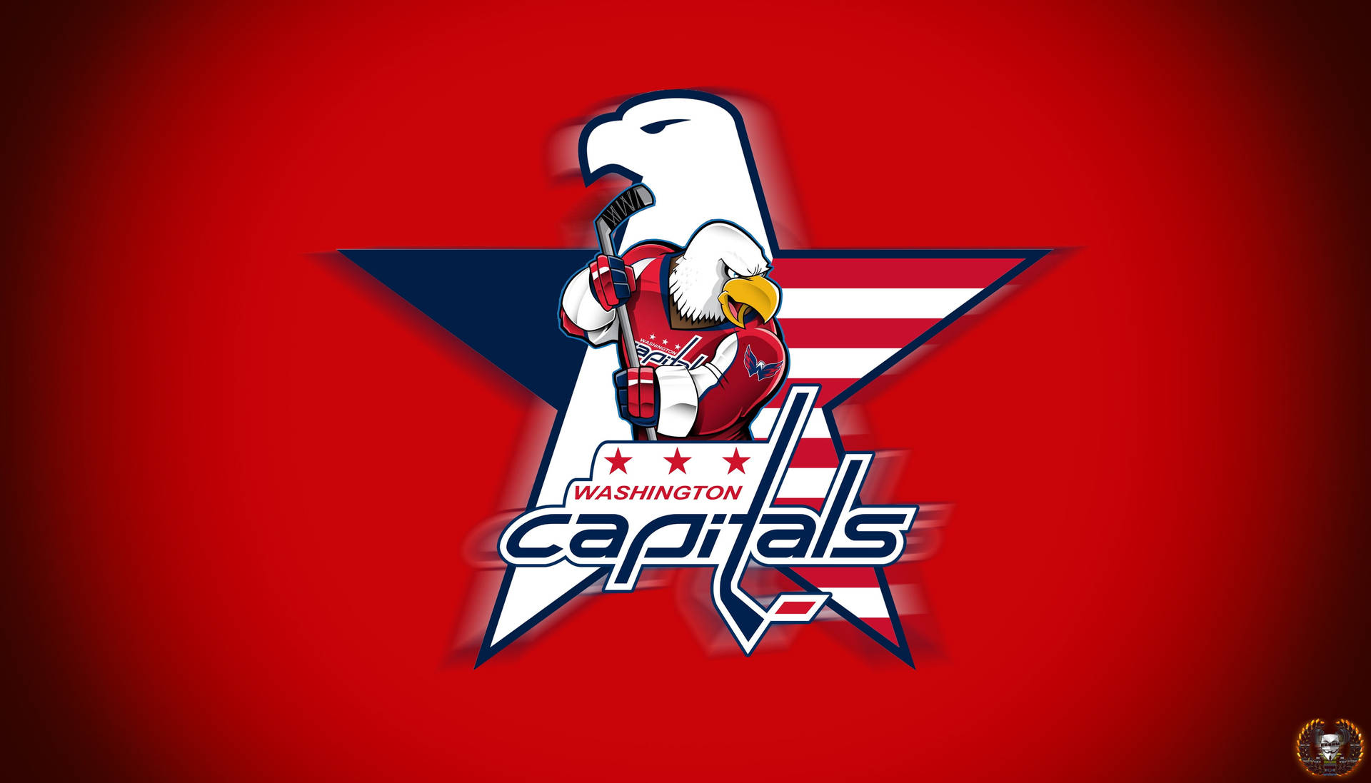 Striking Eagle Logo of the Washington Capitals Wallpaper