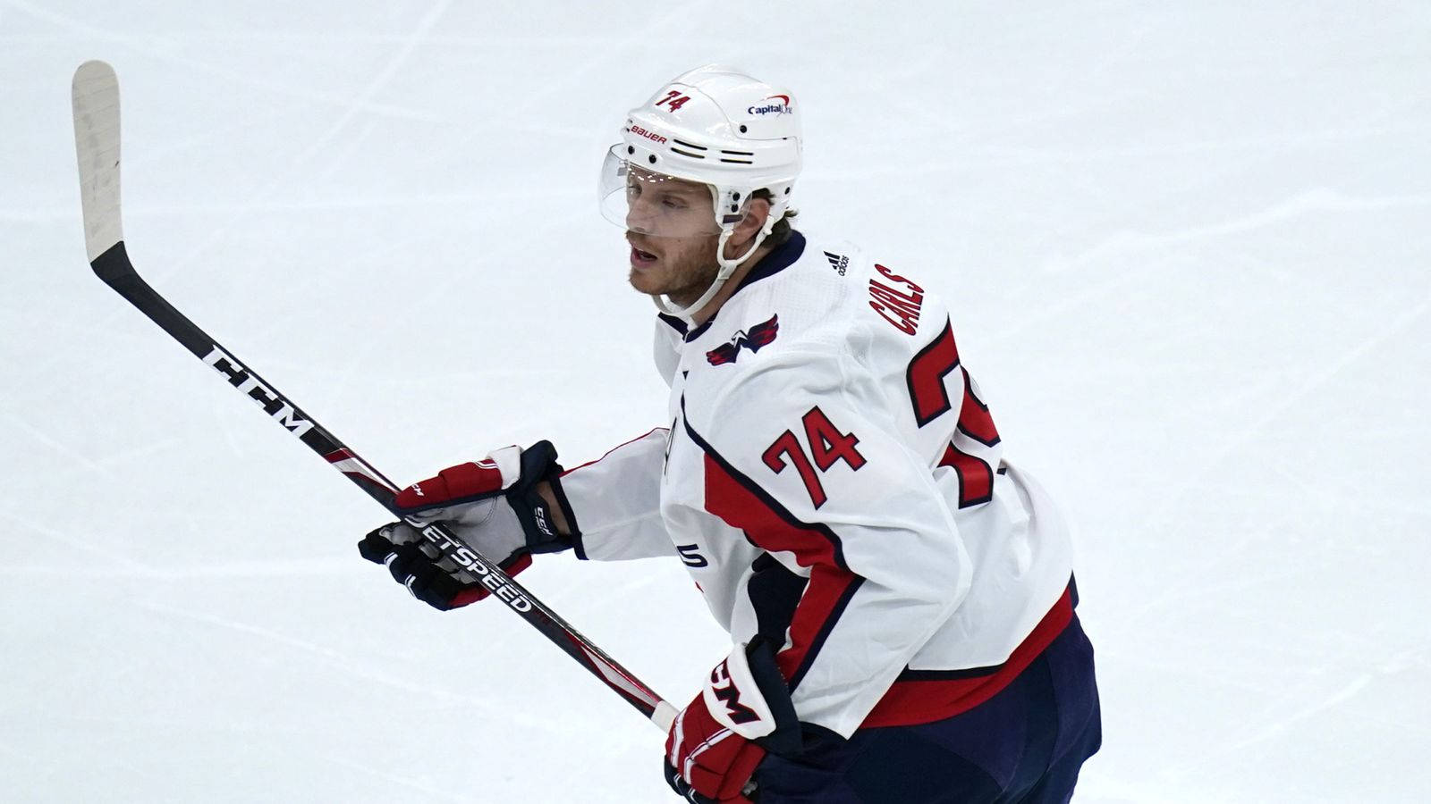 John Carlson of the Washington Capitals in action with his CCM Jetspeed stick Wallpaper