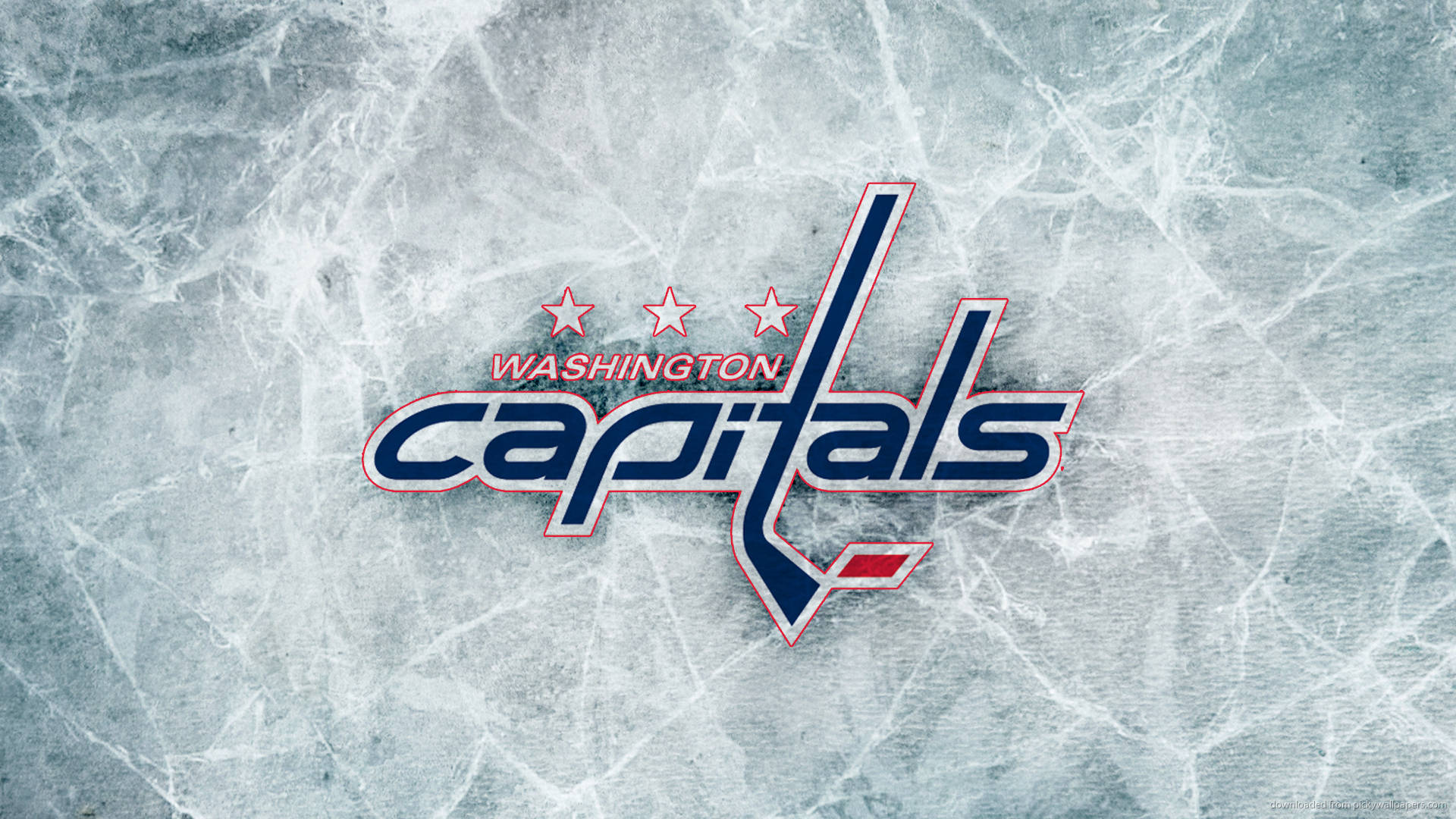 Washington Capitals Logo On Ice Wallpaper