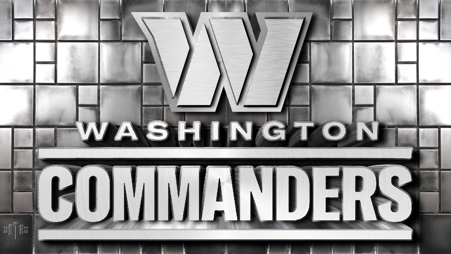 Washington Commanders Black And White Wallpaper