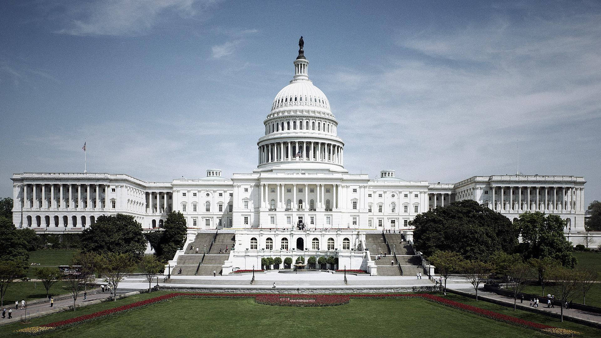 Washington DC Capitol Front View tilgængeligt kakelse! Wallpaper