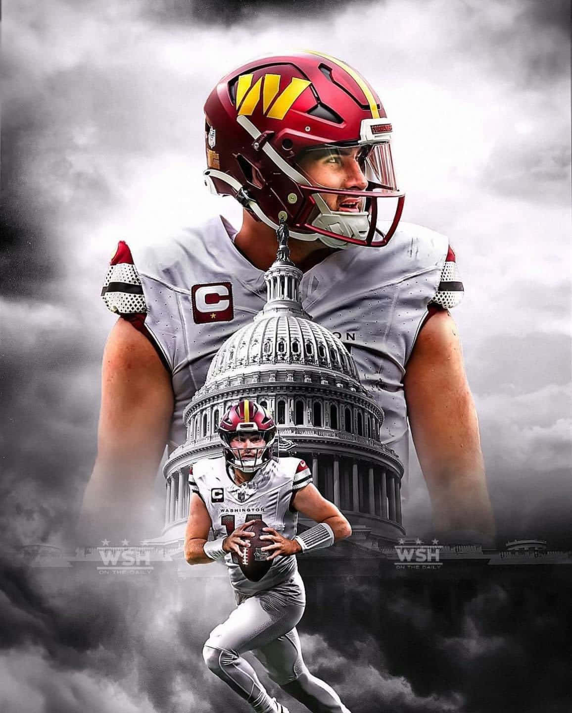 Washington Football Team Quarterback Capitol Backdrop Wallpaper