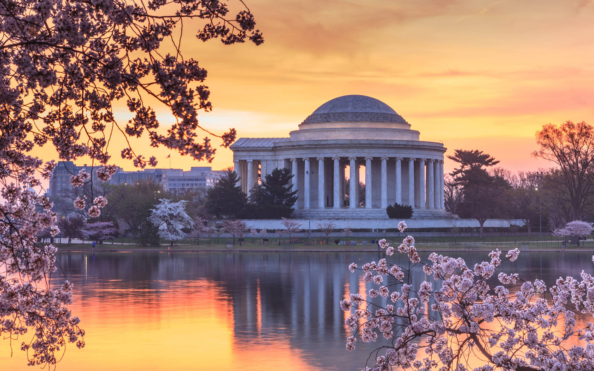 Washington Jefferson Memorial Sunset