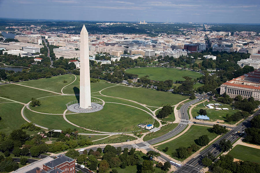 Washington Monument Aerial Wallpaper