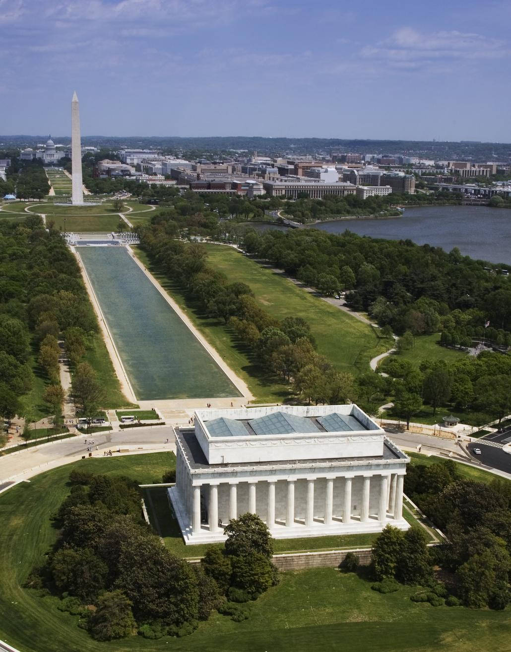 Monumentoa Washington E Memoriale Di Lincoln Sfondo