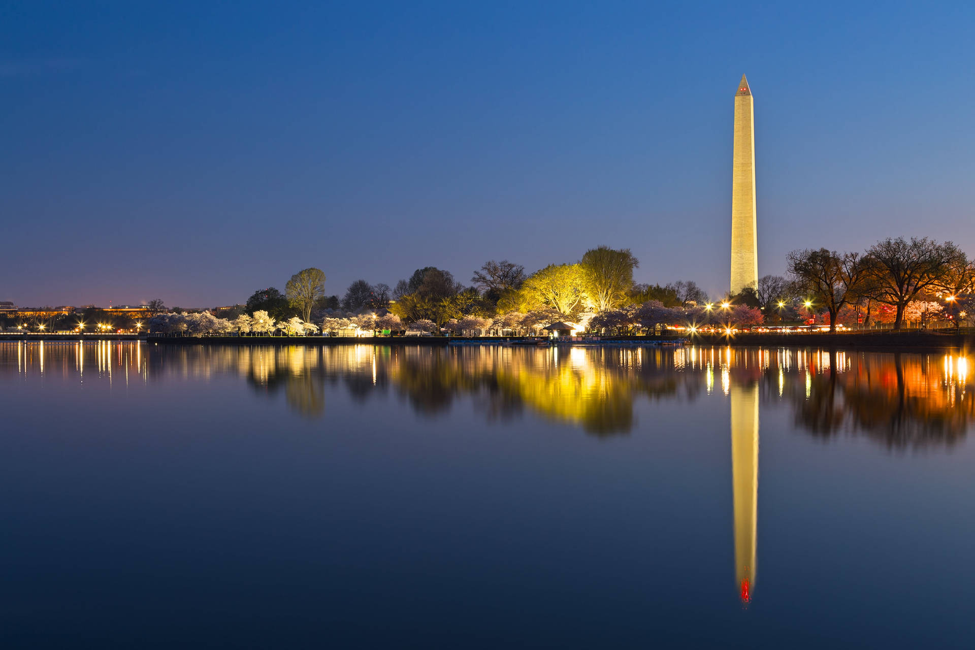 Washington Monument Dawn Reflection Wallpaper