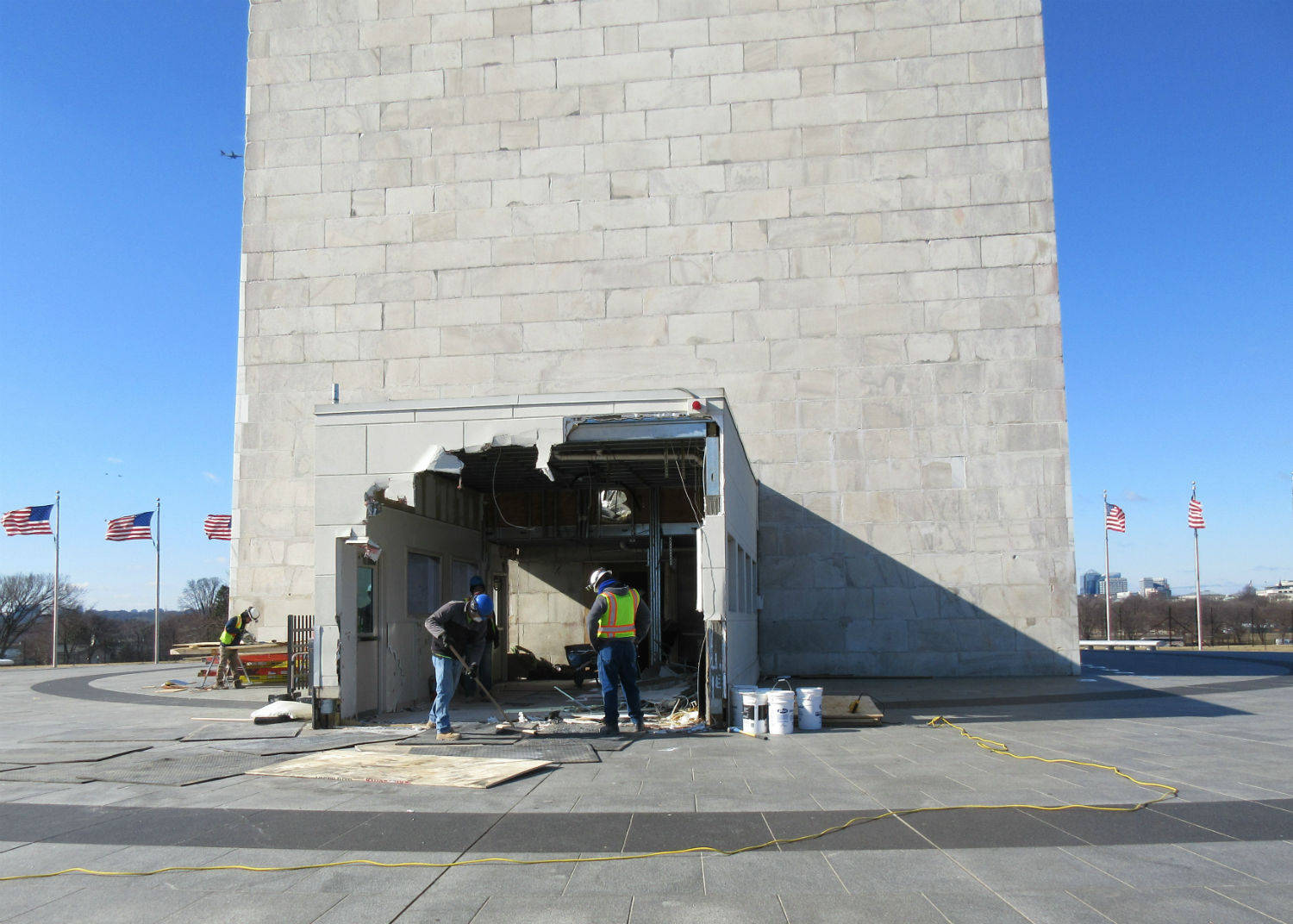 Desmantelamientodel Monumento A Washington Fondo de pantalla