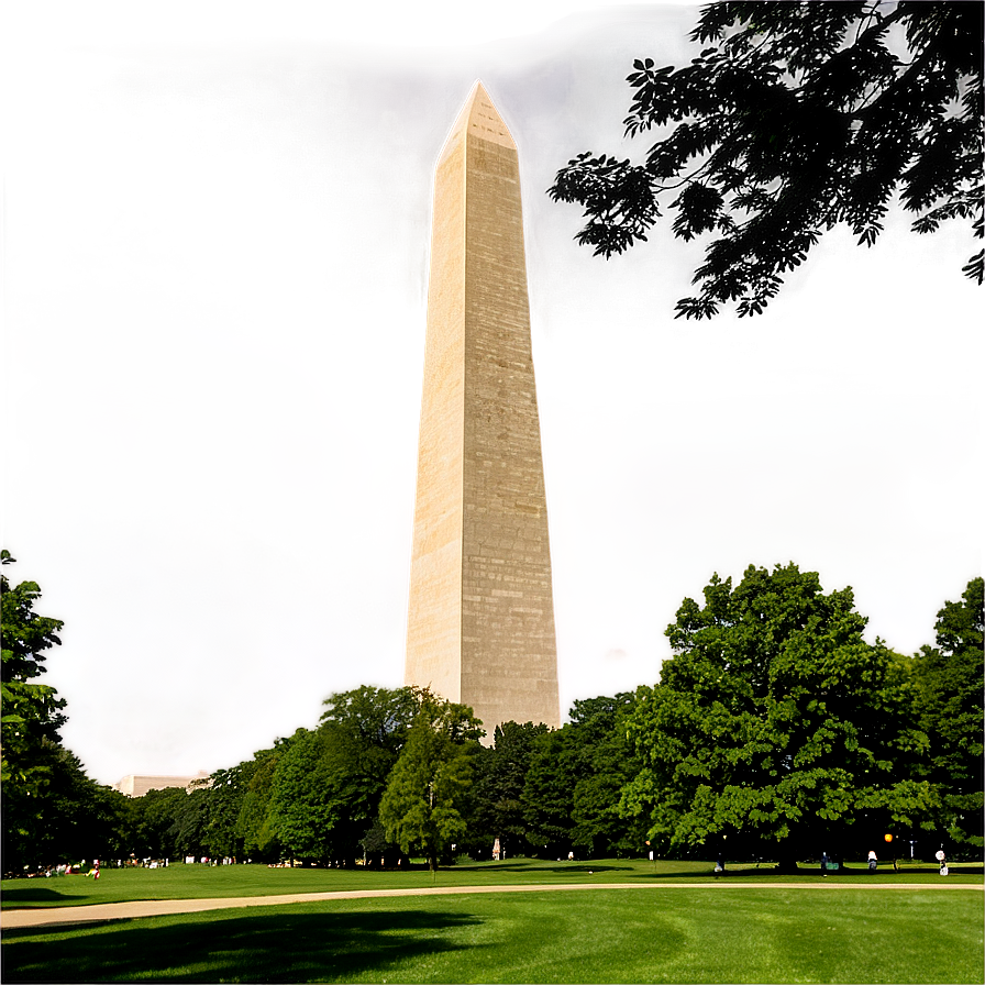 Washington Monument Encircled By Trees Png Hhf PNG