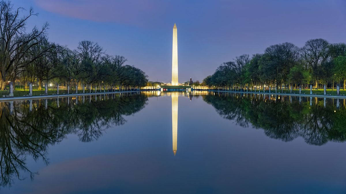 Washingtonmonument Abendliche Spiegelung Wallpaper